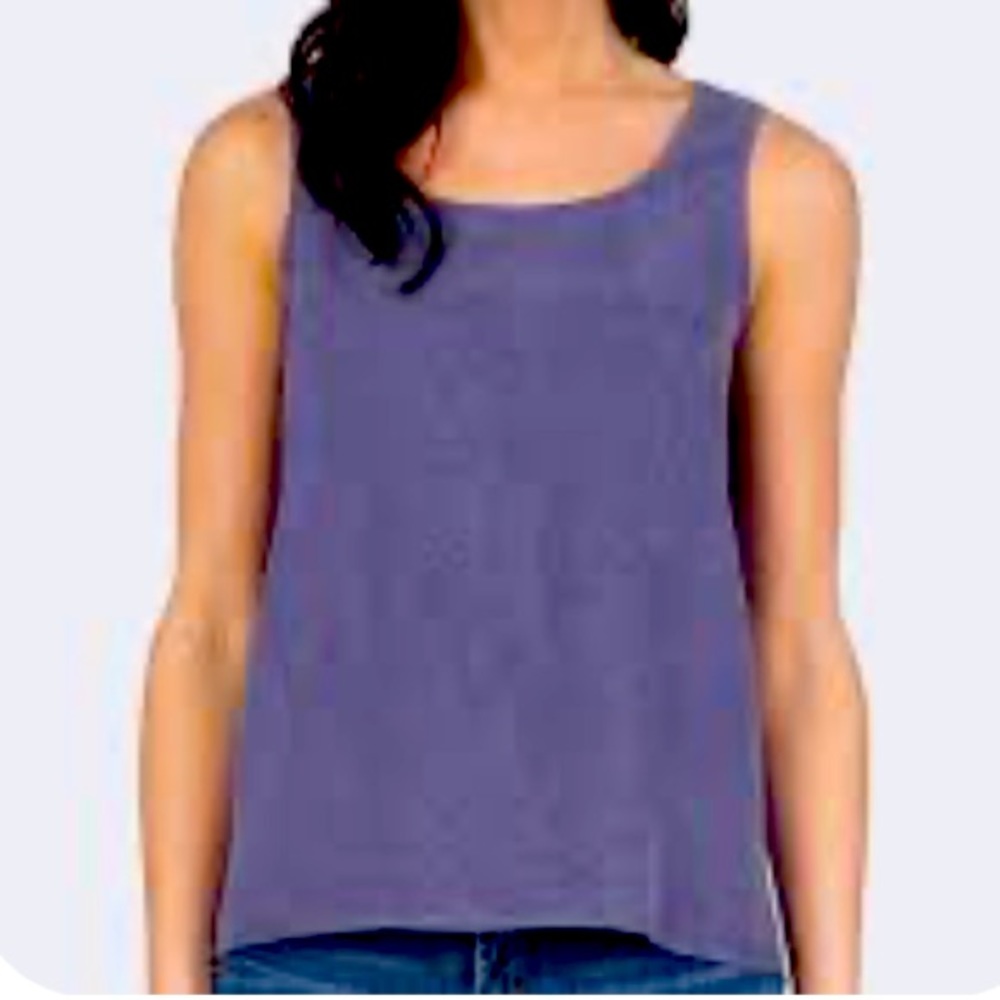 Tianello Tencel Crop Tank Purple Garment Dyed -Small